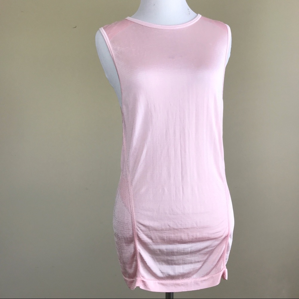 Athleta Crush Metallic Tank Pink Lemonade sz small